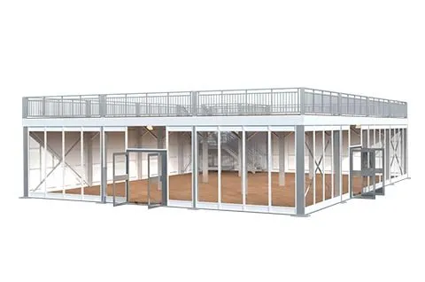 Two Story Tent Deck Structure 3d