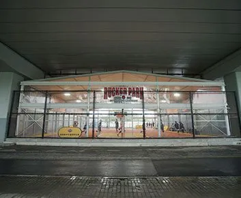 Indoor Basketball Court Building Under Bridge