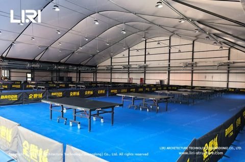 Clear span table tennis court cover for outdoor sports protection