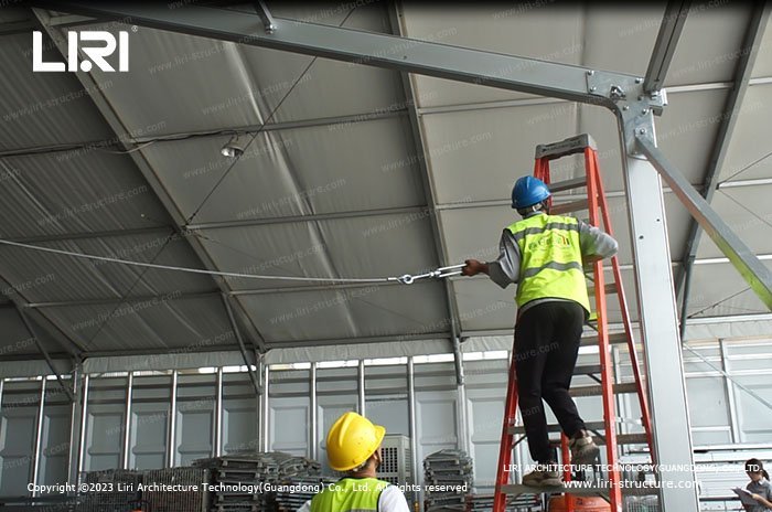 4. Lift frame and install auxiliary accessories (3)
