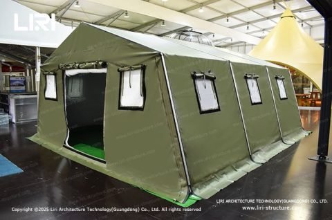 Folded tent frame for compact storage