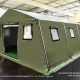 Folded tent frame for compact storage