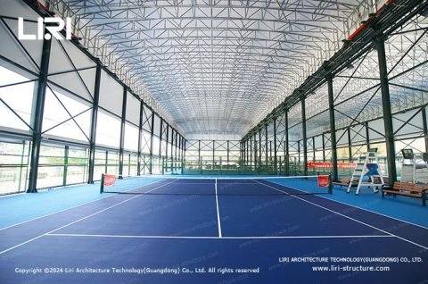 tensile fabric roofing for tennis court