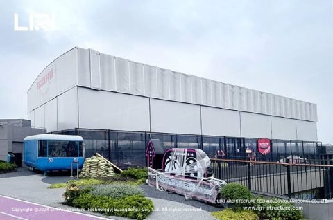 Basketball retractable awning roof track awning