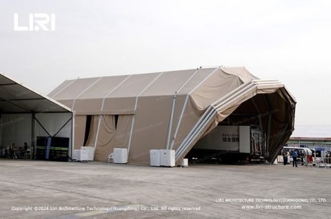 Weather resistant clamshell hangar designs