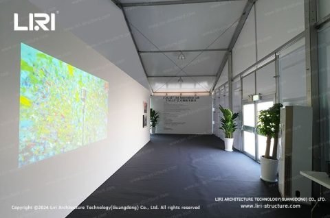 Customizable exhibition tent layout