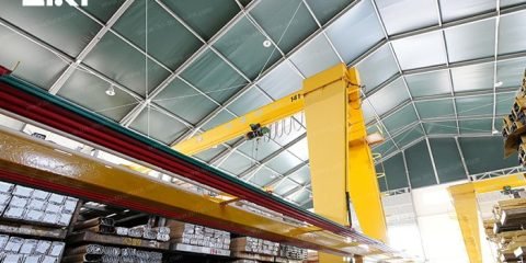 Large span industrial tent providing spacious warehouse storage