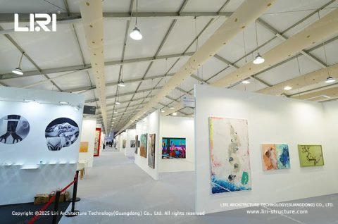 Streamlined invisible service area blending into tent’s interior design