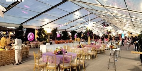 Cool party tent in summer