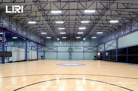 Indoor basketball game under closed retractable roof