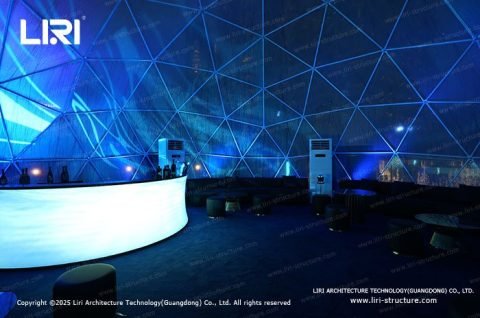 Spacious Interior of Clear Geodesic Dome Tent