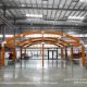Elegant wooden frame tent for outdoor event
