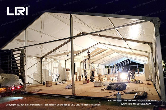 Rental tent setup for outdoor festival Rental tent setup for outdoor festival