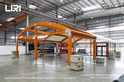 Wooden tent structure for weddings or dining