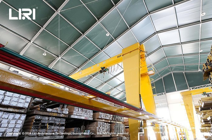 Interior view of Warehouse Tent showing spacious layout and cargo storage Interior view of Warehouse Tent showing spacious layout and cargo storage