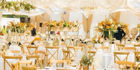 Custom event tent interior