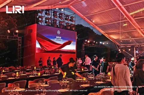 Transparent tent at concept car launch