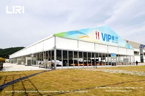 Airshow tents at the 2025 AERO Asia