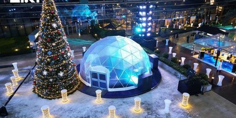 Geodesic Dome Tent Christmas Display