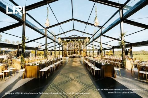 Orangery Restaurant outdoor dining space with transparent glass walls