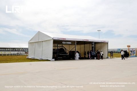 Temporary modular structures supporting visitor services at the 2025 AERO Asia