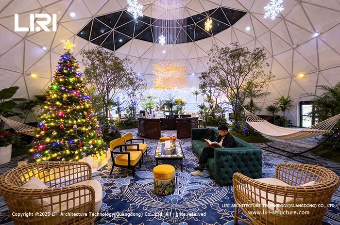 Transparent Geodesic Dome Tent for Christmas Event Transparent Geodesic Dome Tent for Christmas Event