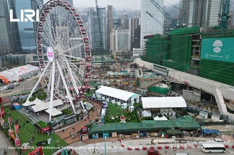 Clear Span Tent for Cj Hendry Flower Market harborfront exterior overview