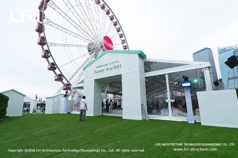 Clear Span Tent for Cj Hendry Flower Market transparent tent exterior