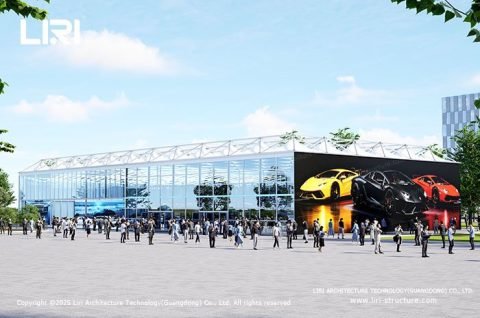 Pyramid Structure for Exhibition Hall exterior glass facade
