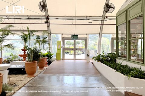 SAMA Garden entrance corridor with plants